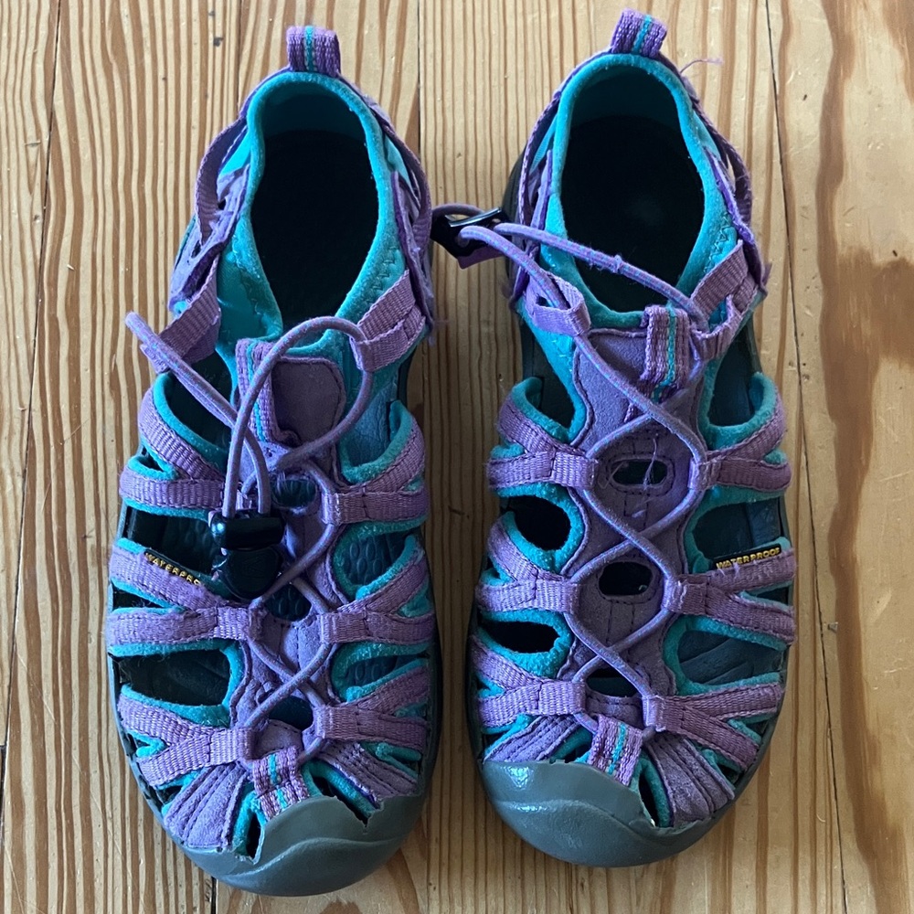 Purple and Teal Strappy Keen Sandals